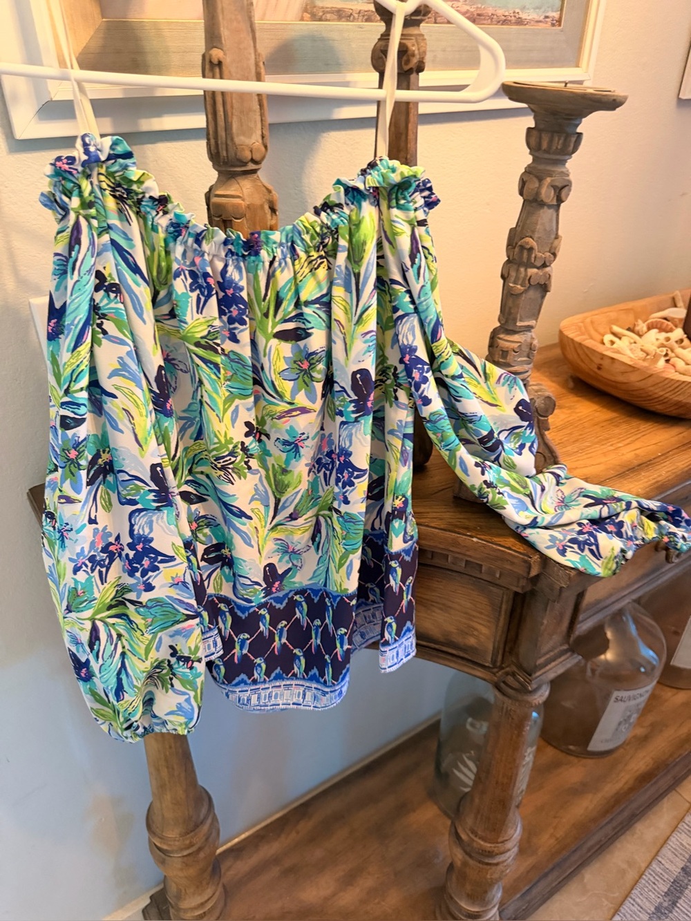 Lilly Pulitzer, off shoulder top.